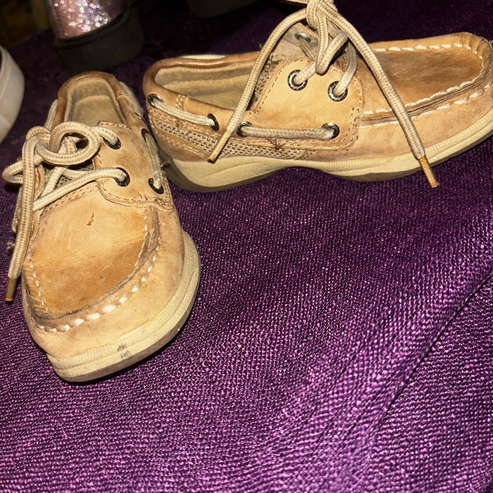 Tan Kids Boat Shoes